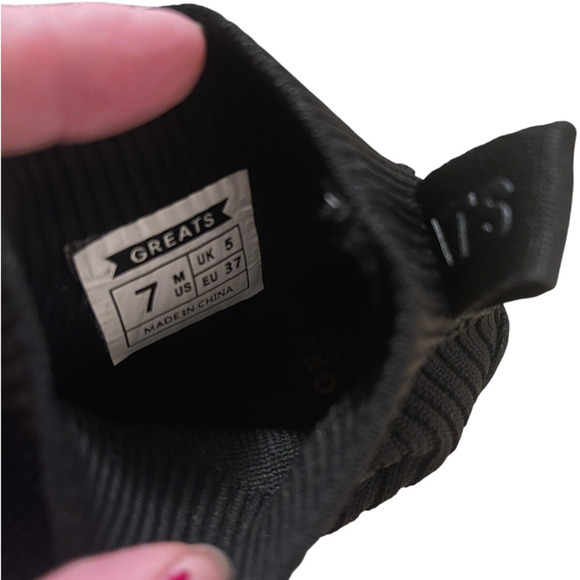 Greats Brooklyn 7 Hightop Sneakers Sock Boots $199 Stretch Ankle Bootie Black - Picture 9 of 11